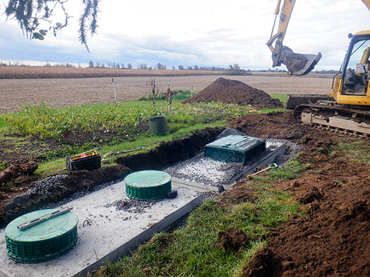 ecoflo coco diuv en beton installation